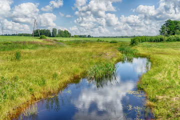 Latvian country side landscape view