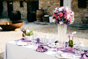 Served banquet table