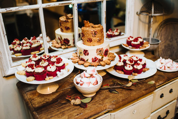 Dessert on cabinet