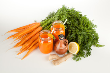 Fresh organic carrot juice
