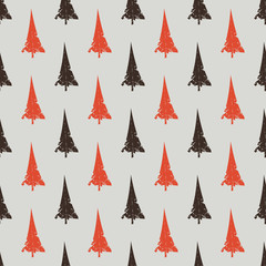 Obraz premium abstract art vector background. Christmas tree seamless pattern in modern geometry style.