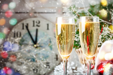Christmas winter background. New Year's toys. Happy New Year and Merry Christmas.
