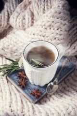 Obraz na płótnie Canvas herbal tea with rosemary