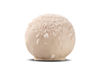 Traditional Brazilian sweet isolated on white background. Truffle.