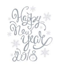 Obraz premium Hand drawn lettering - Happy new 2018 year