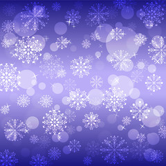 New Year snowflakes and sparks blue background