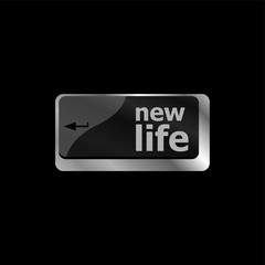 computer keyboard keys with new life words