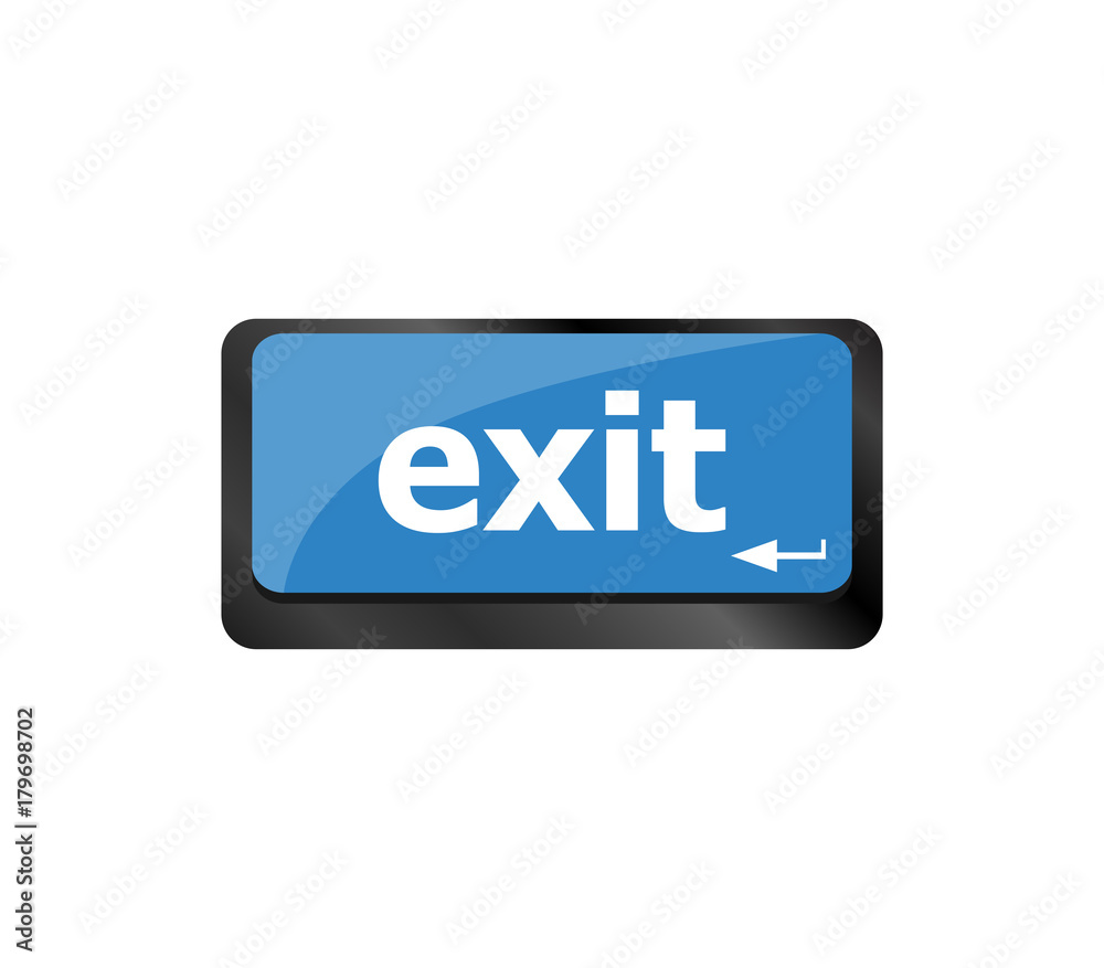 Poster computer keyboard keys with exit on enter button