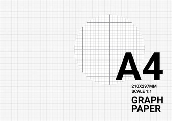 Vector graph paper background with plotting millimeter ruler line quide grid texture for engineering mechanical drawing