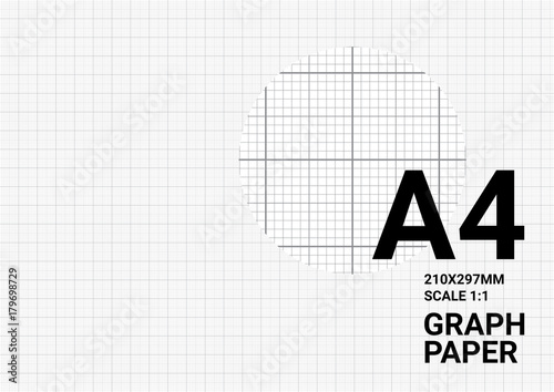 graph paper background with vector blue plotting millimeter ruler