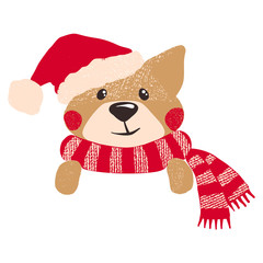 Cute dog symbol of year 2018 .