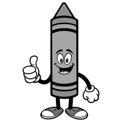 Crayon with Thumbs Up Illustration