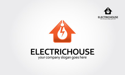 Electric House Vector Logo Template. Home Idea Logo is an excellent logo template suitable for your company. Lighting bulb shaped smart home sign icon, smart house logo vector  on white background.