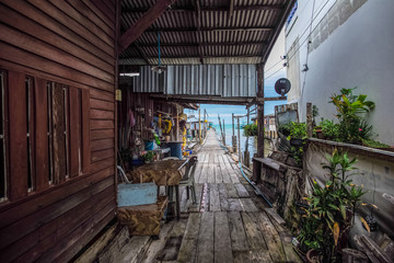 The wooden house at sea