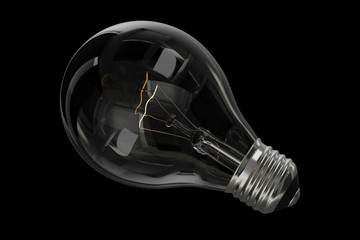 Incandescent Lightbulb isolated on black