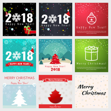 Christmas Greeting Card Design Set