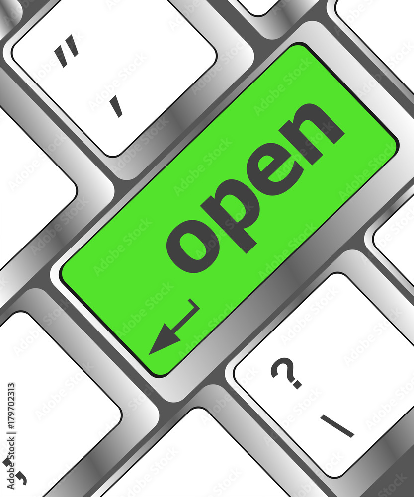 Poster open button on the computer keyboard key