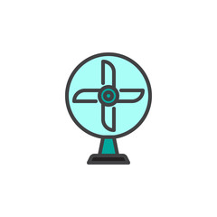 Ventilator filled outline icon, line vector sign, linear colorful pictogram isolated on white. Table fan symbol, logo illustration. Pixel perfect vector graphics