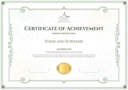 Luxury certificate template with elegant border frame, Diploma design for graduation or completion