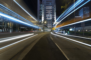 Fototapeta na wymiar Traffic in midtown at night