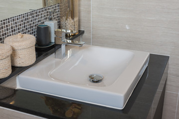 Bathroom interior in new luxury home
