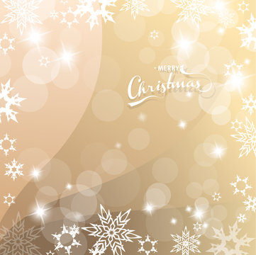 Christmas light background with white snowflakes