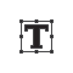Text t letter filled outline icon, line vector sign, linear colorful pictogram isolated on white. Symbol, logo illustration. Pixel perfect vector graphics