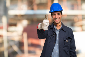 Worker in a construction site