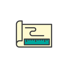 Fototapeta premium Sketch filled outline icon, line vector sign, linear colorful pictogram isolated on white. Symbol, logo illustration. Pixel perfect vector graphics