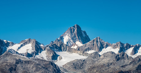 Fototapeta na wymiar Furka pass, a high mountain pass in the Swiss Alps connecting Gletsch, Valais with Realp, Uri.