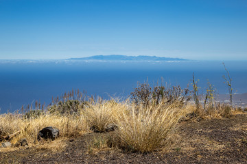 View of the Island La Gomera in a distance from Tenerife, Canary Islands, Spain, Europe