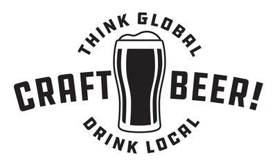 Craft Beer Vector Design
Think global, drink local craft beer glass logo graphic. Shows full pint glass of beer. Great for menu, label, sign, invitation or poster.