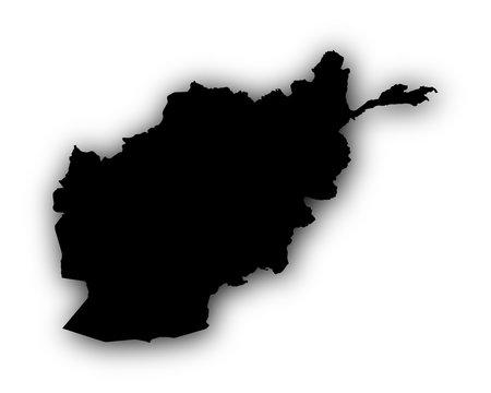 Karte von Afghanistan mit Schatten