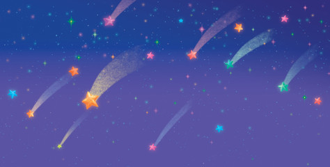 Obraz na płótnie Canvas Cartoon meteoric comet rain