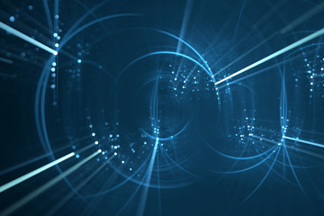 Abstract blue light rays background