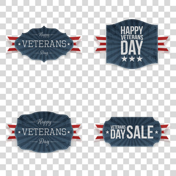 Veterans Day vector Emblems Set