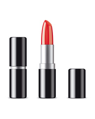 Clear Opened Lipstick Mockup. Black&Silver
