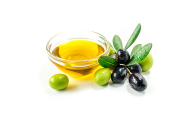 Organic olive oil with  olives