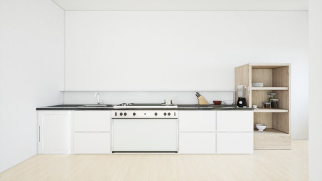 Modern kitchen interior.3d rendering
