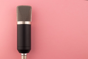 Microphone on a pink background