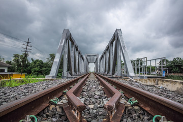 Fototapeta na wymiar Railway and bridge crossings