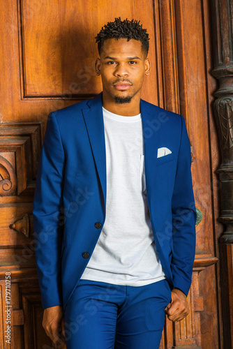 African American Businessman working in New York. Wearing