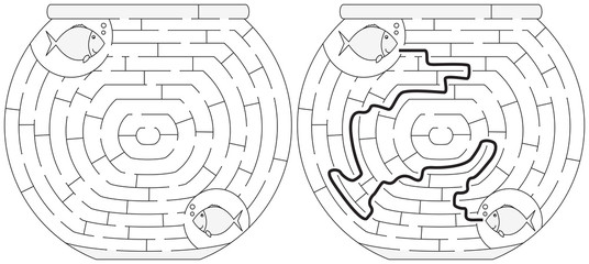 Obraz premium Easy fishbowl maze