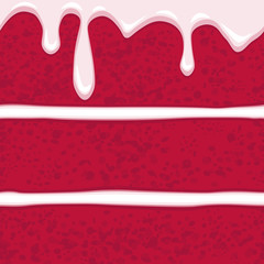 Vector horizontal seamless pattern of red velvet cake