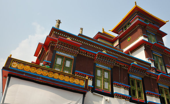 India, Gangtok, capital of Sikkim State, Buddhist monastery Ranka Phudong, large modern Tibetan monastery