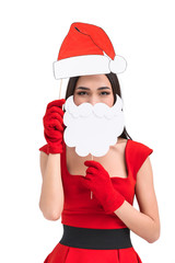 asian woman in santa costume