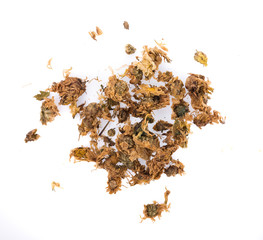 Dried chrysanthemum flowers isolated on white background