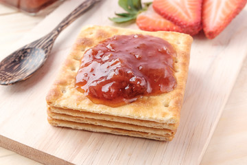 Crackers with jam Strawberry