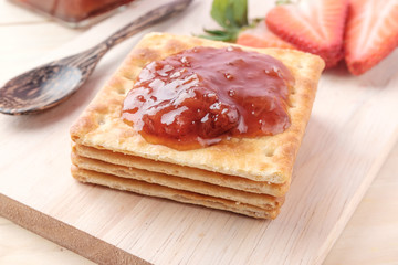 Crackers with jam Strawberry