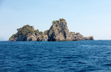 Fototapeta premium A view of the Amalfi Coast between Sorrento and Positano. Campania. Italy